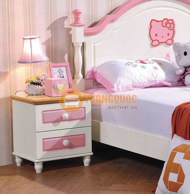 Bộ phòng ngủ cho bé gái màu hồng dễ thương HHM352-4